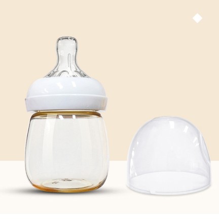 Small wide neck visible bottle baby bottle