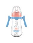 Wide neck soft double handle baby bottle