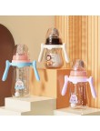 Wide neck soft double handle baby bottle
