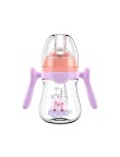Wide neck soft double handle baby bottle