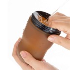 Brown double handle silicone baby bottle