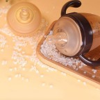 Brown double handle silicone baby bottle