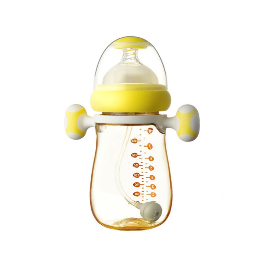 Fashionable gravity ball straw baby bottle