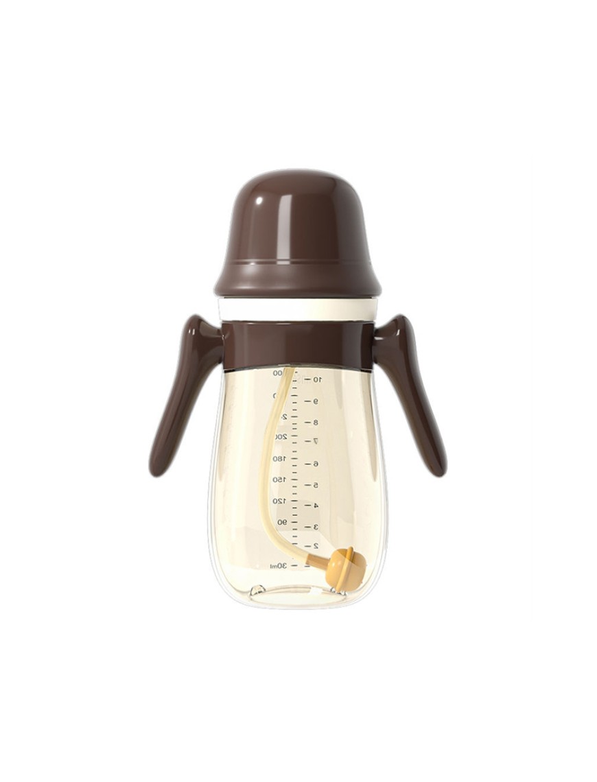 Stylish double handle plastic baby bottle