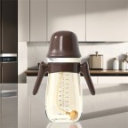 Stylish double handle plastic baby bottle