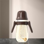 Stylish double handle plastic baby bottle