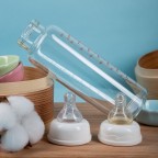 Cartoon double handle baby bottle