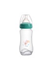 Cartoon wide neck double handle baby bottle