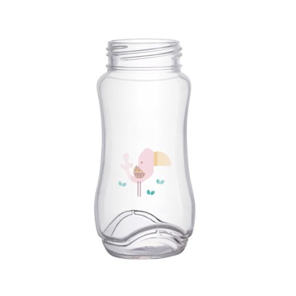 Cartoon wide neck double handle baby bottle