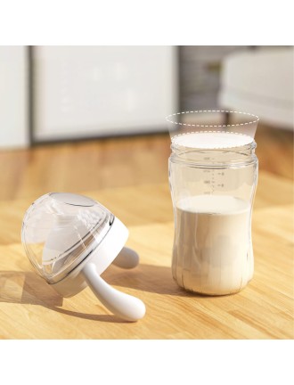 Simple wide neck double handle baby bottle