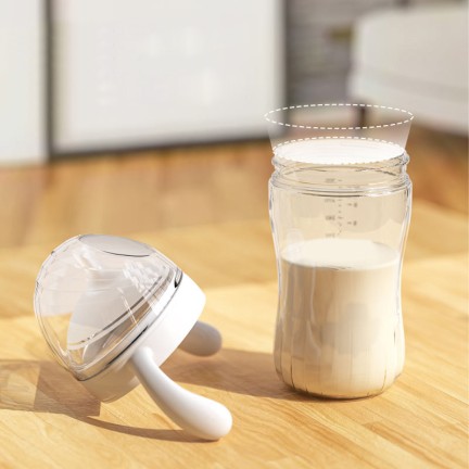 Simple wide neck double handle baby bottle