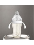 Simple wide neck double handle baby bottle