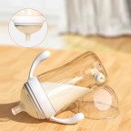 Simple wide neck double handle baby bottle