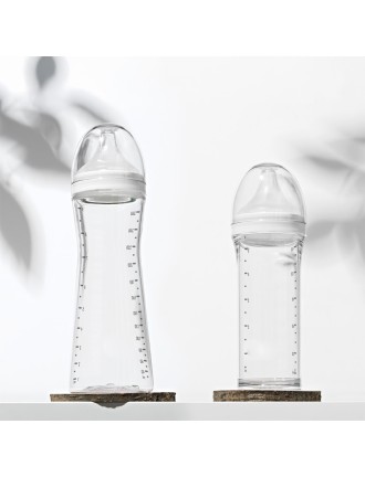 Transparent safe and comfortable baby bottle