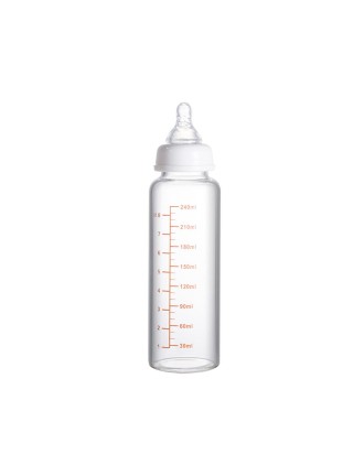 Anti-colic clear glass baby bottle