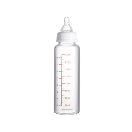 Anti-colic clear glass baby bottle
