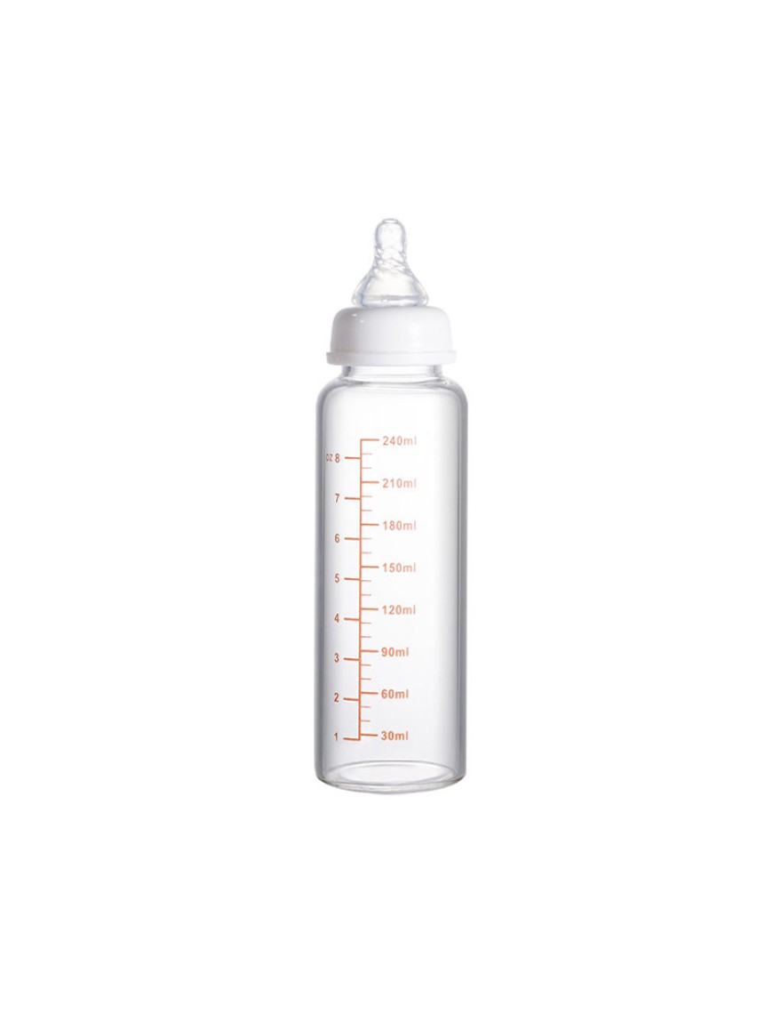 Anti-colic clear glass baby bottle