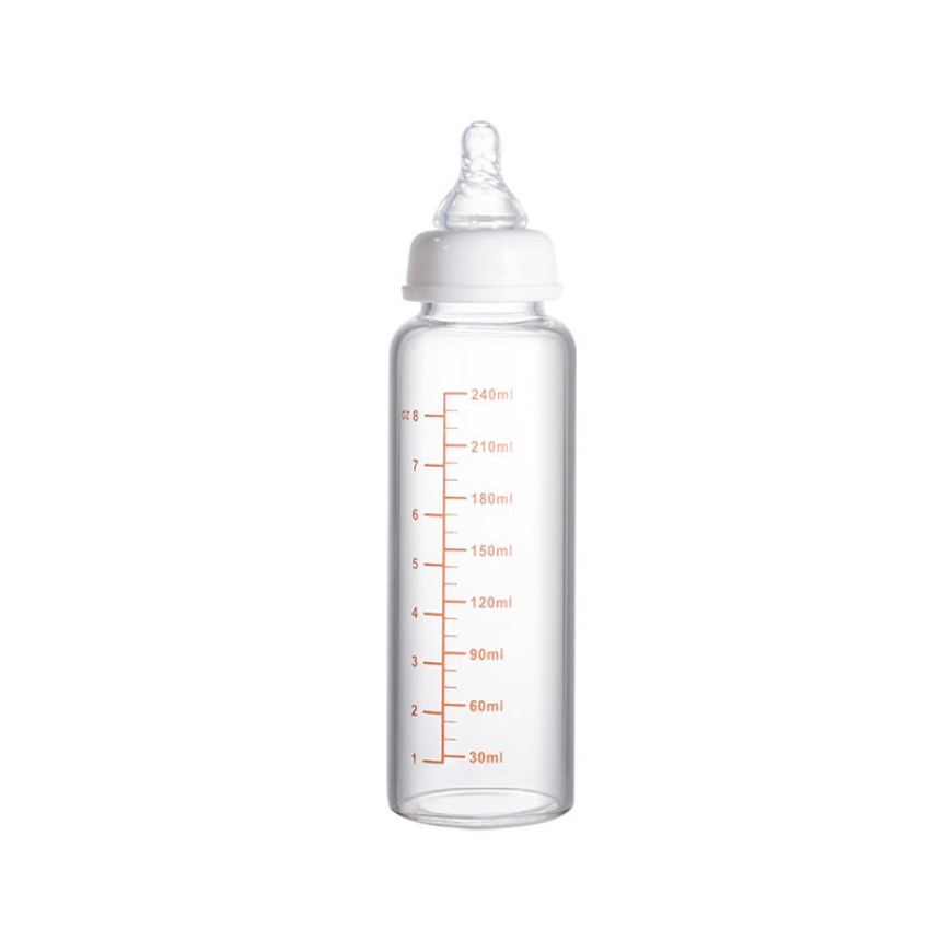 Anti-colic clear glass baby bottle