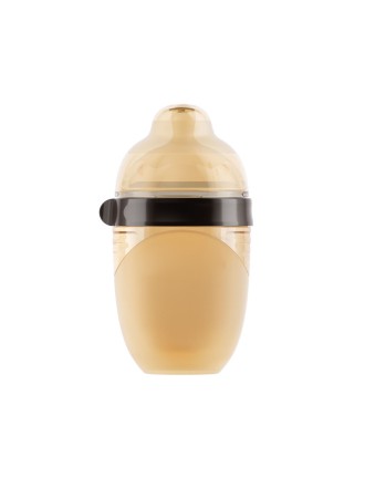 Brown anti-colic silicone baby bottle