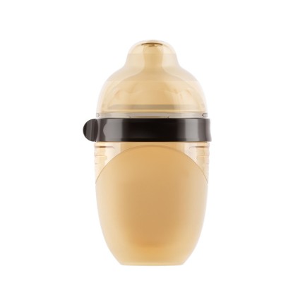 Brown anti-colic silicone baby bottle
