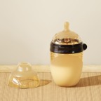 Brown anti-colic silicone baby bottle