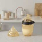 Brown anti-colic silicone baby bottle