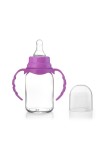 Purple 150ml durable glass baby bottle