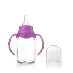Purple 150ml durable glass baby bottle