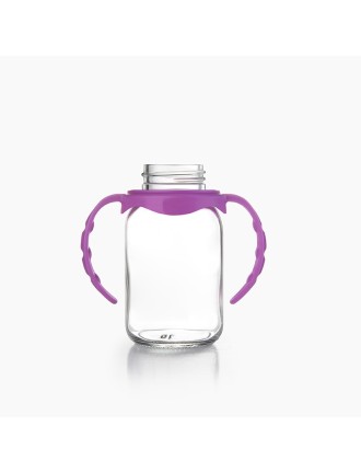 Purple 150ml durable glass baby bottle