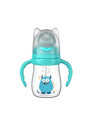 Cartoon comfort double handle baby bottle