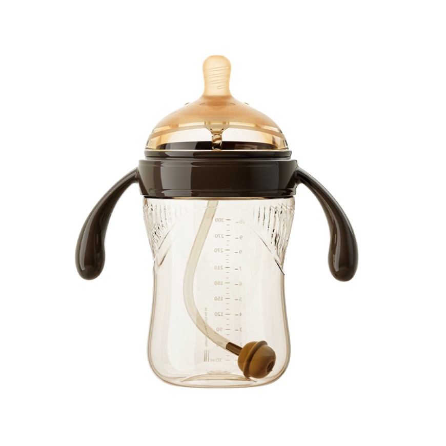 Anti-colic wide-neck glass baby bottle