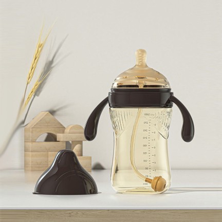 Anti-colic wide-neck glass baby bottle