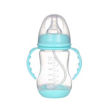 Creative wide neck double handle baby bottle