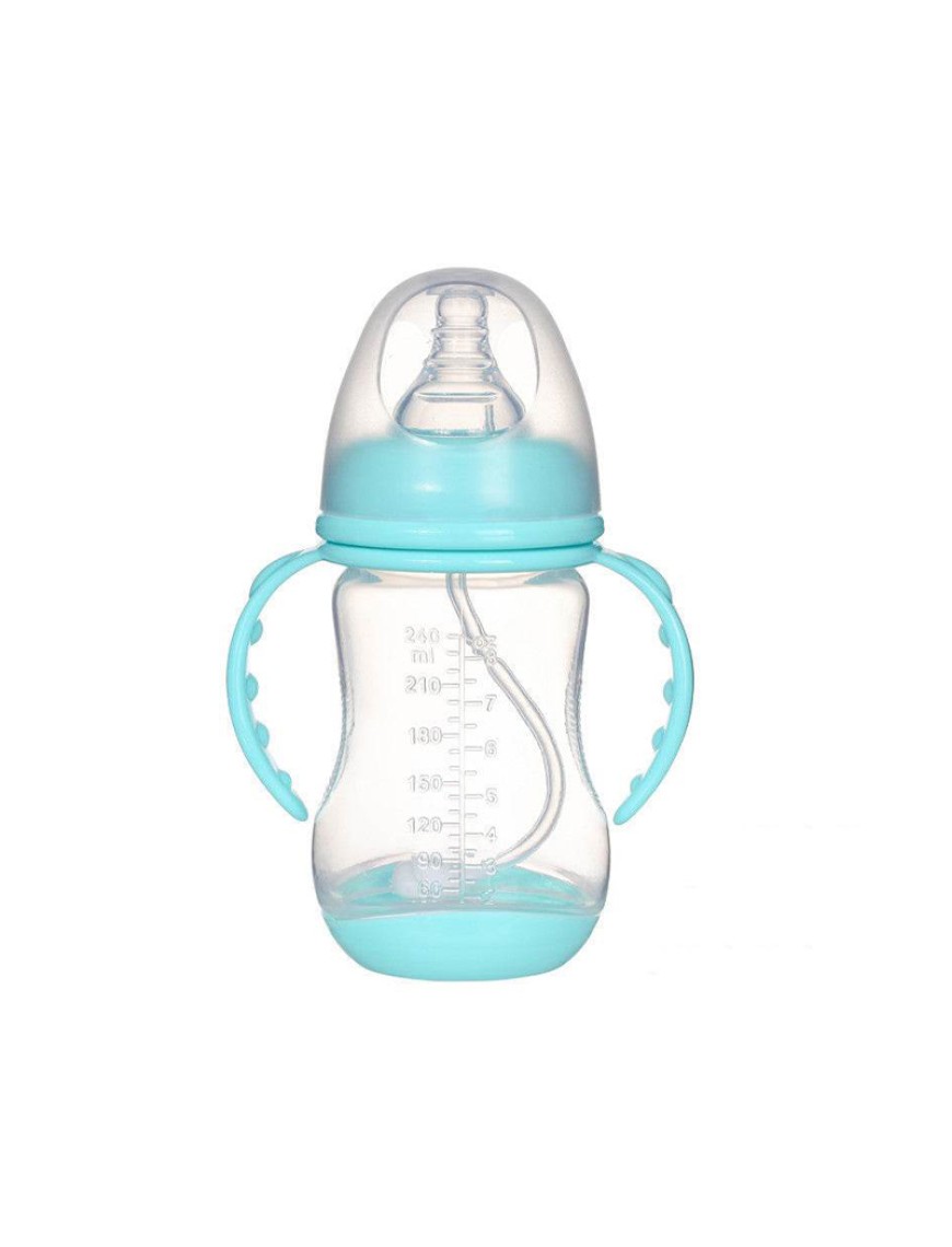 Creative wide neck double handle baby bottle