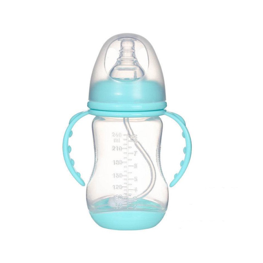 Creative wide neck double handle baby bottle