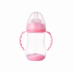 Creative wide neck double handle baby bottle