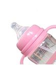 Wide neck double handle glass baby bottle