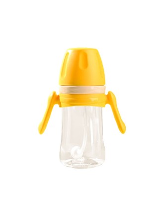 Yellow simple silicone pacifier baby bottle