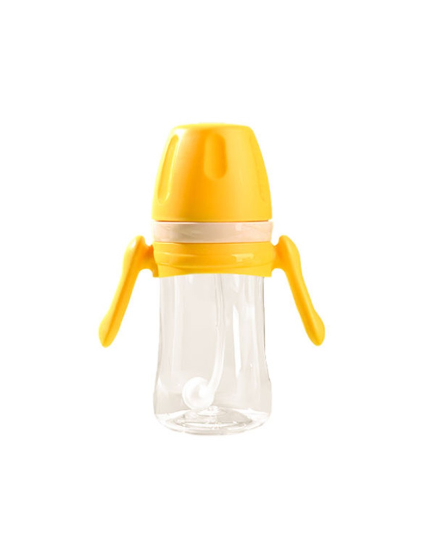 Yellow simple silicone pacifier baby bottle