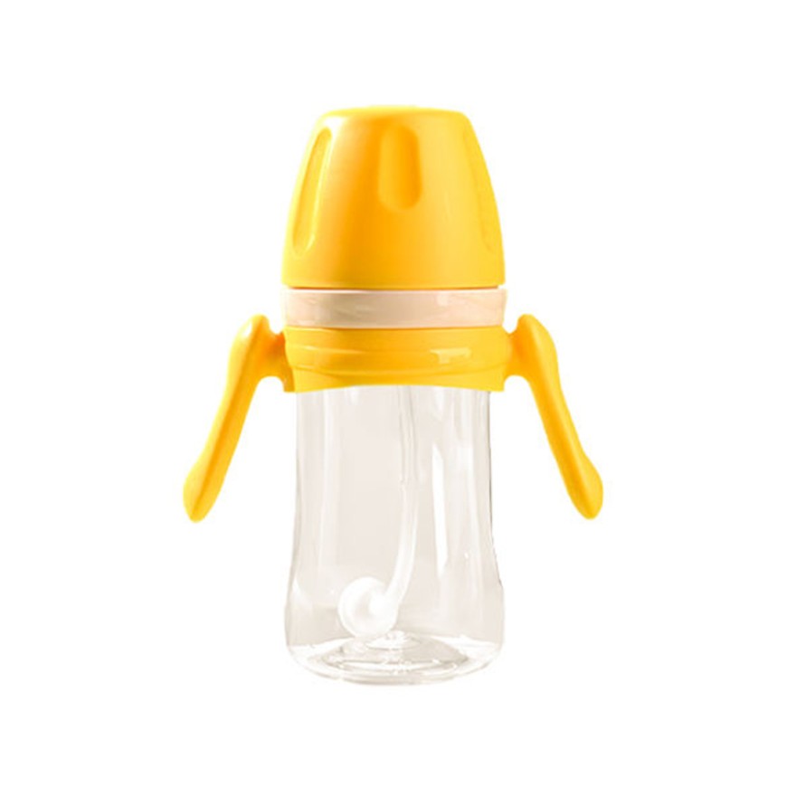 Yellow simple silicone pacifier baby bottle