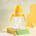 Yellow simple silicone pacifier baby bottle