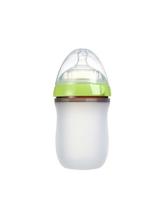 Anti-colic wide neck silicone baby bottle