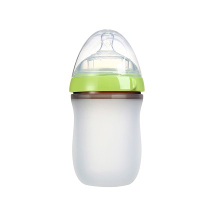 Anti-colic wide neck silicone baby bottle
