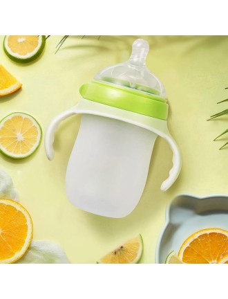 Anti-colic wide neck silicone baby bottle