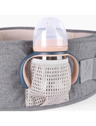 Adjustable hip seat for comfortable baby carrier
