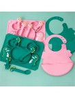 Cartoon food-grade silicone baby tableware set