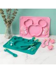 Cartoon food-grade silicone baby tableware set