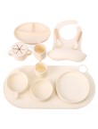 Soft and drop-resistant silicone baby tableware set