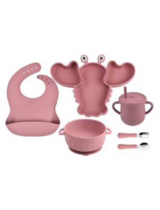Animal-shaped soft and durable baby tableware set