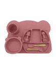 Cute bear-shaped soft baby tableware set